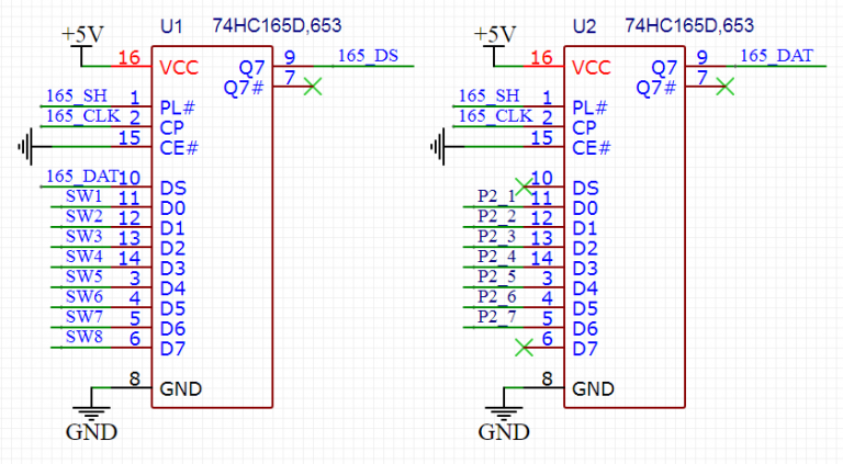 STM32驱动74HC165级联_应用电路 | MCU起航
